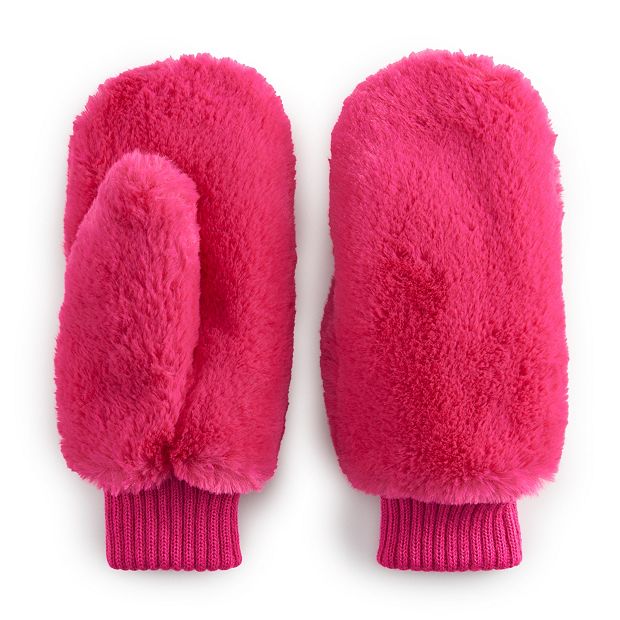 Faux on sale fur mittens