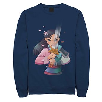 Disney's Mulan Anime Style Portrait Men's Fleece Sweater