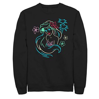 Disney's The Little Mermaid Ariel Neon Line Art Men's Fleece Sweater