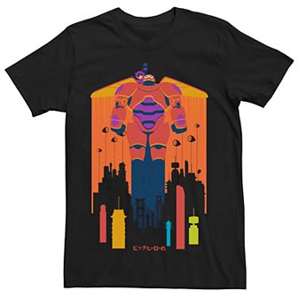 Disney's Big Hero 6 Baymax Flight Kanji Poster Men's Tee