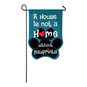 Paw Prints Burlap Garden Flag