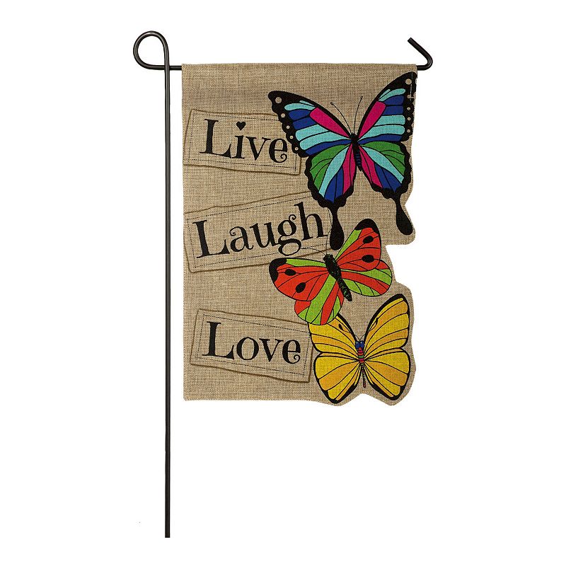 Live Laugh Love Burlap Garden Flag, Multicolor