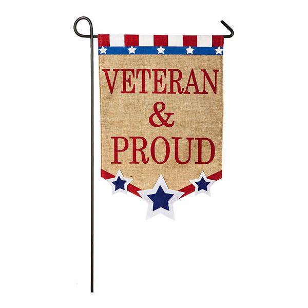 Proud Veteran Burlap Garden Flag