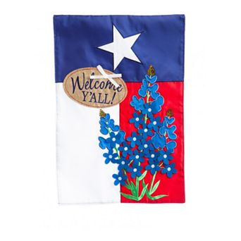 Texas Blue Bonnets Applique Garden Flag