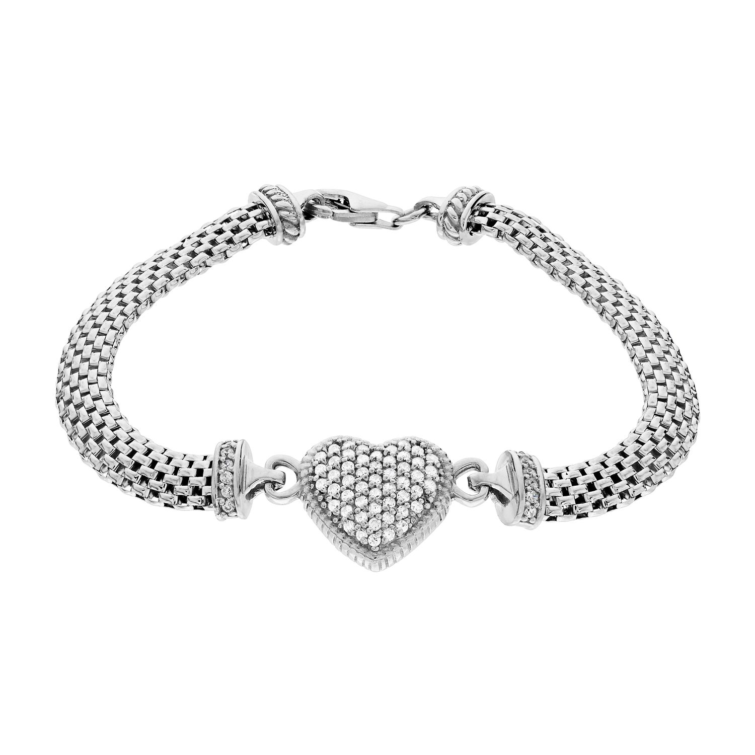 sterling silver heart bracelet