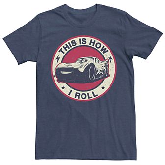 Men's Disney Pixar Cars 3 Lightning McQueen How I Roll Graphic Tee