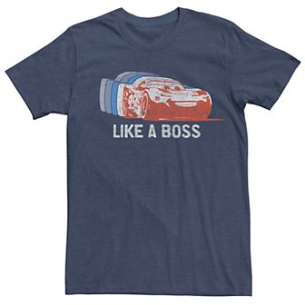 Men's Disney Pixar Cars 3 Lightning McQueen Fade Poster Graphic Tee