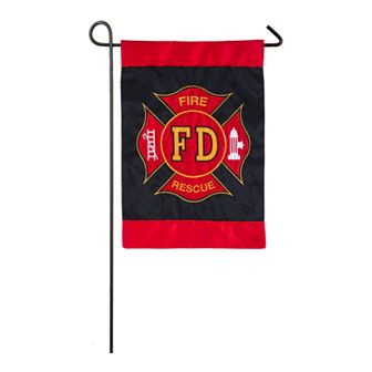 Fire Department Applique Garden Flag
