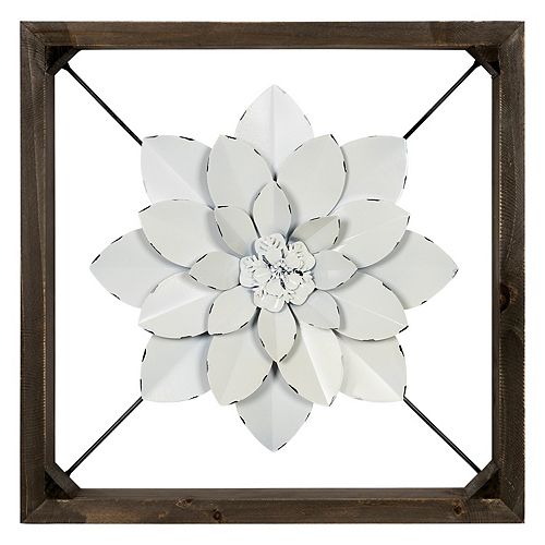 Stratton Home Decor White Flower Wall Decor