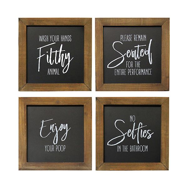 Stratton Home Decor Bathroom Wall Decor 4piece Set