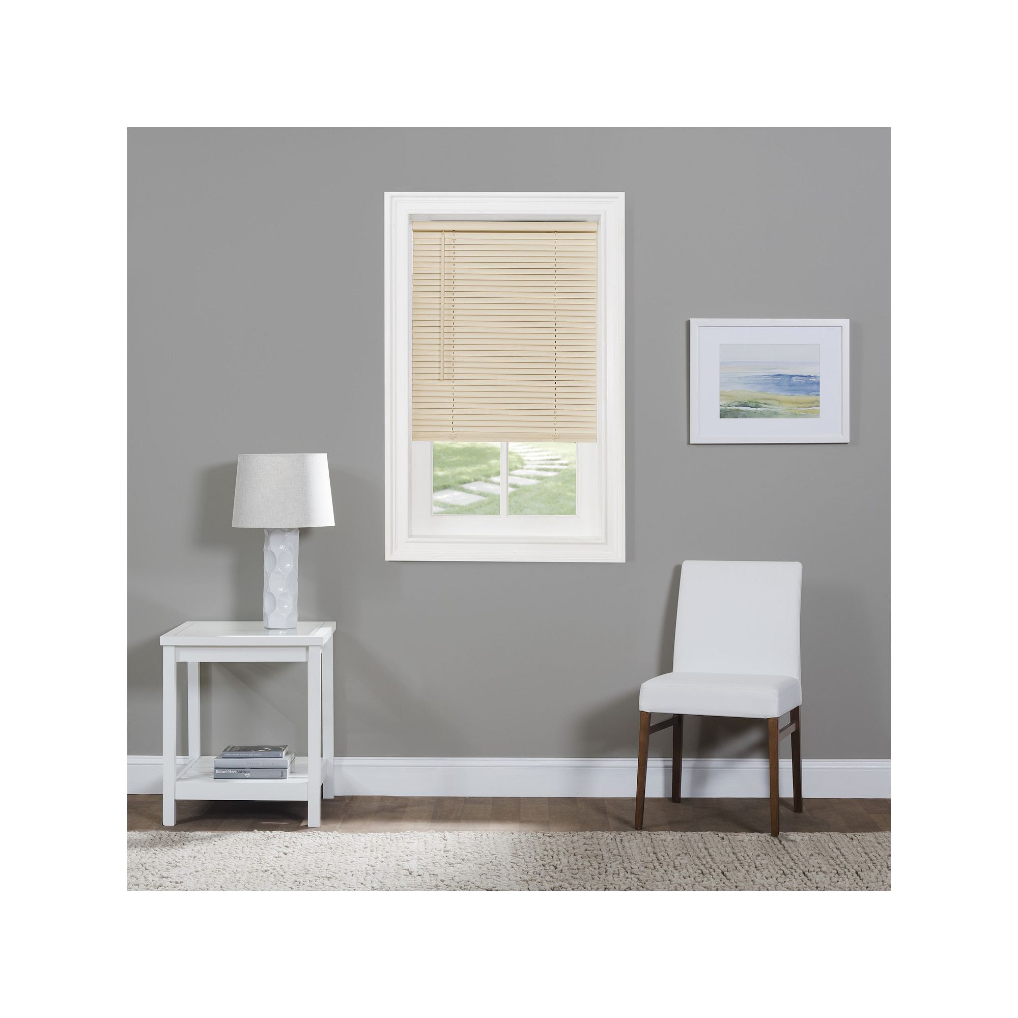 Achim Cordless GII Morningstar 1 Light Filtering Mini Blind, Alabaster