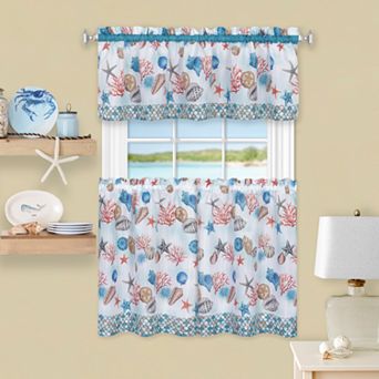 Achim Coastal Tier & Valance Window Curtain Set