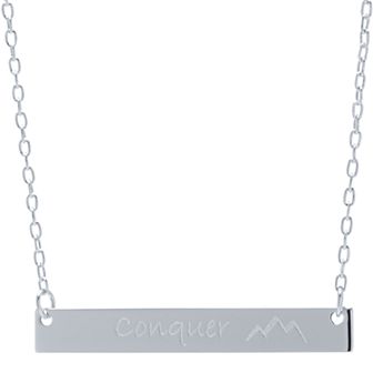 Sterling Silver "Conquer" Bar Necklace