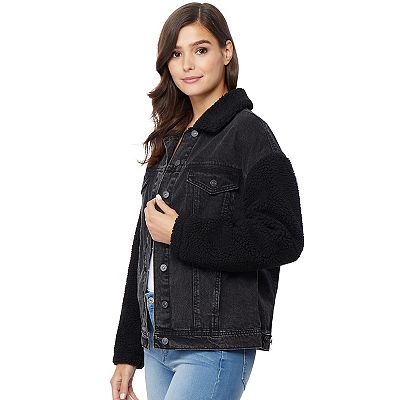 Juniors WallFlower Over sized Sherpa Denim Jacket