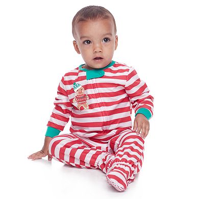 Baby Jammies For Your Families Stripe Baking Footed Pajamas by Cuddl Duds