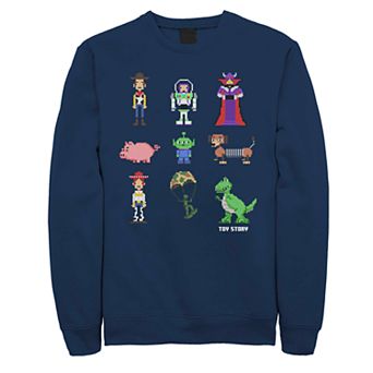 Men's Disney Pixar Toy Story Pixel Story Group Fleece Sweater
