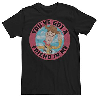 Men's Disney Pixar Toy Story Woody Friend In Me Logo Graphic Tee
