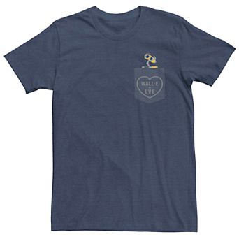 Men's Disney Pixar Wall-E + Eve Cute Pocket Graphic Tee