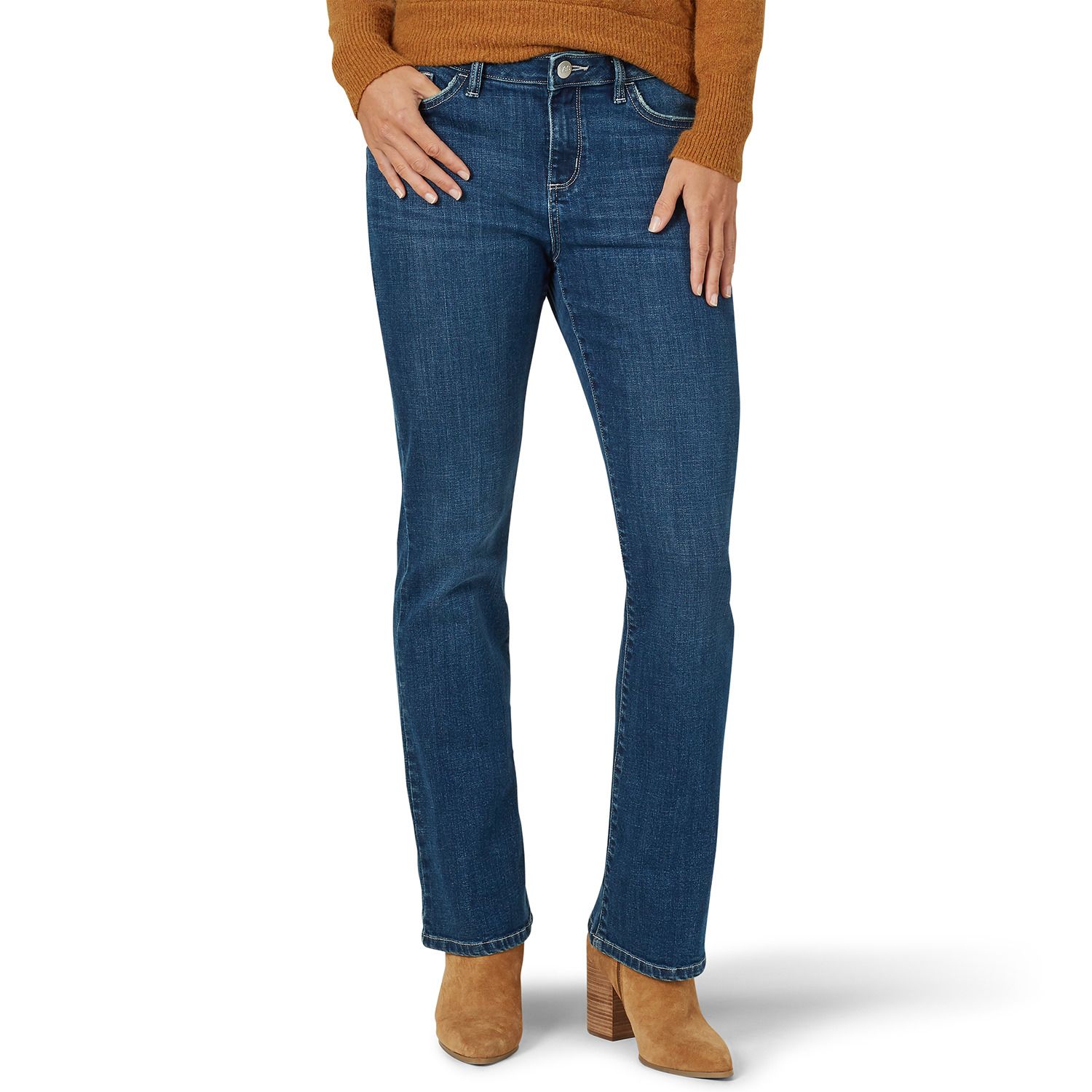 women's lee no gap waistband curvy fit bootcut jeans