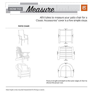 Classic Accessories MadronaHigh Back Patio Chairs Cover - Outdoor