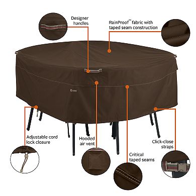 Classic Accessories Madrona Large Round Patio Table & Chair Set Cover