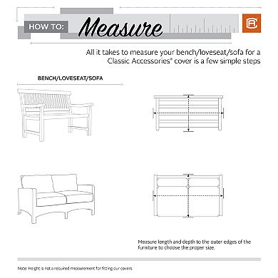 Classic Accessories Madrona Medium RainProof Deep Seated Patio Loveseat Cover