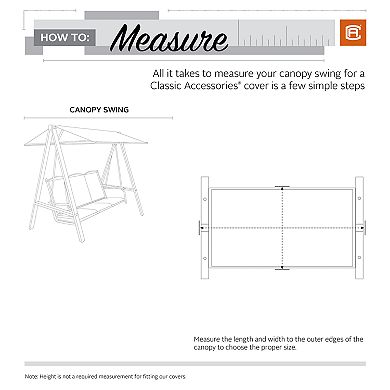 Classic Accessories Madrona RainProof Patio Canopy Swing Cover