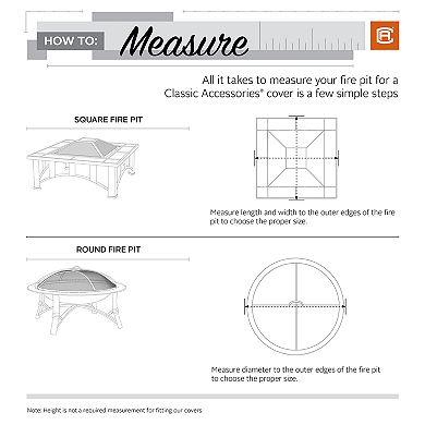 Classic Accessories Madrona Small RainProof Round Fire Pit Cover