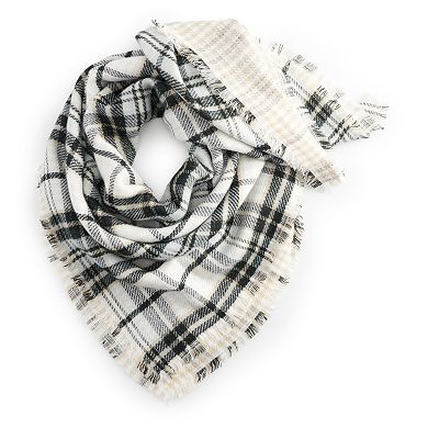 Women's Apt. 9® Plaid To Houndstooth Blanket Square Scarf