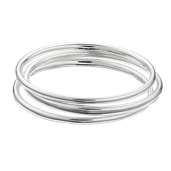 Nine West Bangle Bracelet Set - Silver Tone