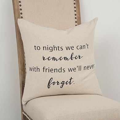 Rizzy Home "To Nights We Can't Remember" Throw Pillow