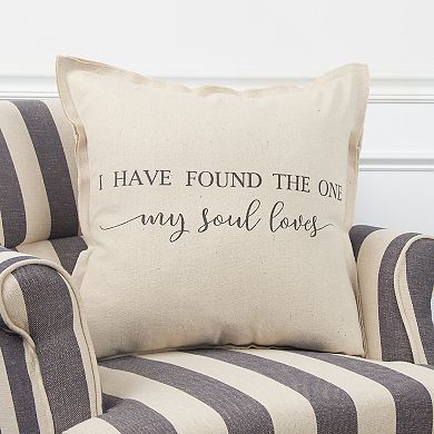 Rizzy Home "I Have Found The One My Soul Loves" Throw Pillow