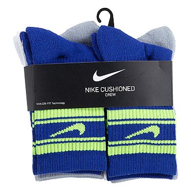 boys nike 6 pack everyday cushioned crew socks