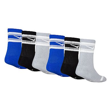 Boys Nike 6-Pack Everyday Cushioned Crew Socks