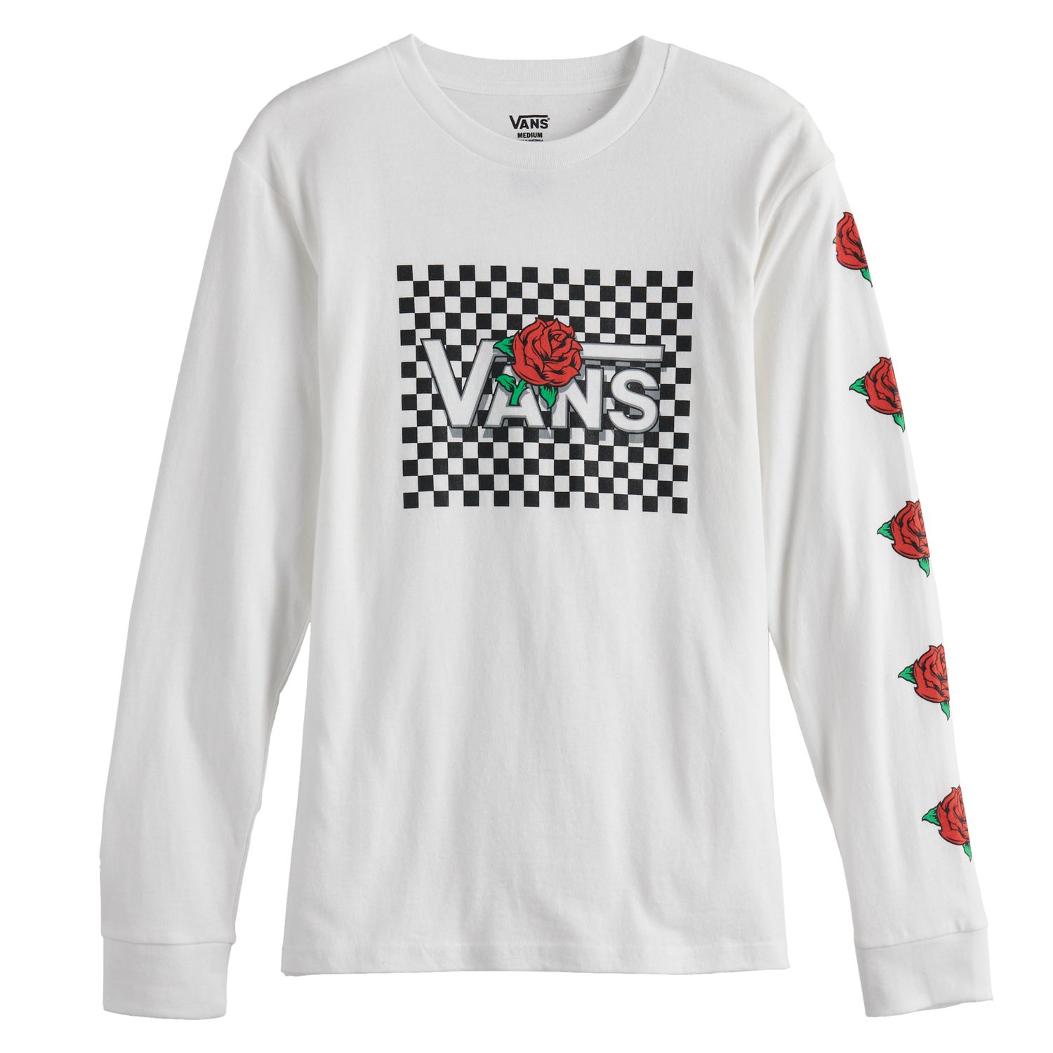 red long sleeve graphic tee