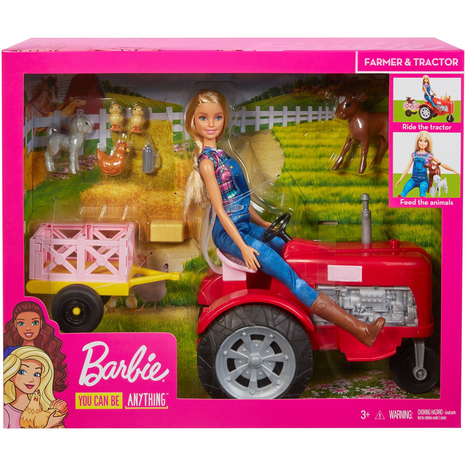 barbie doll on tractor