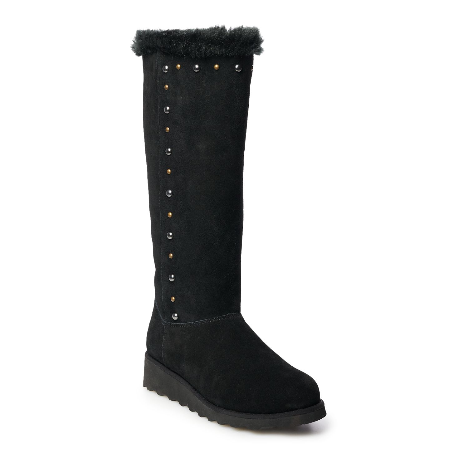 knee high black winter boots