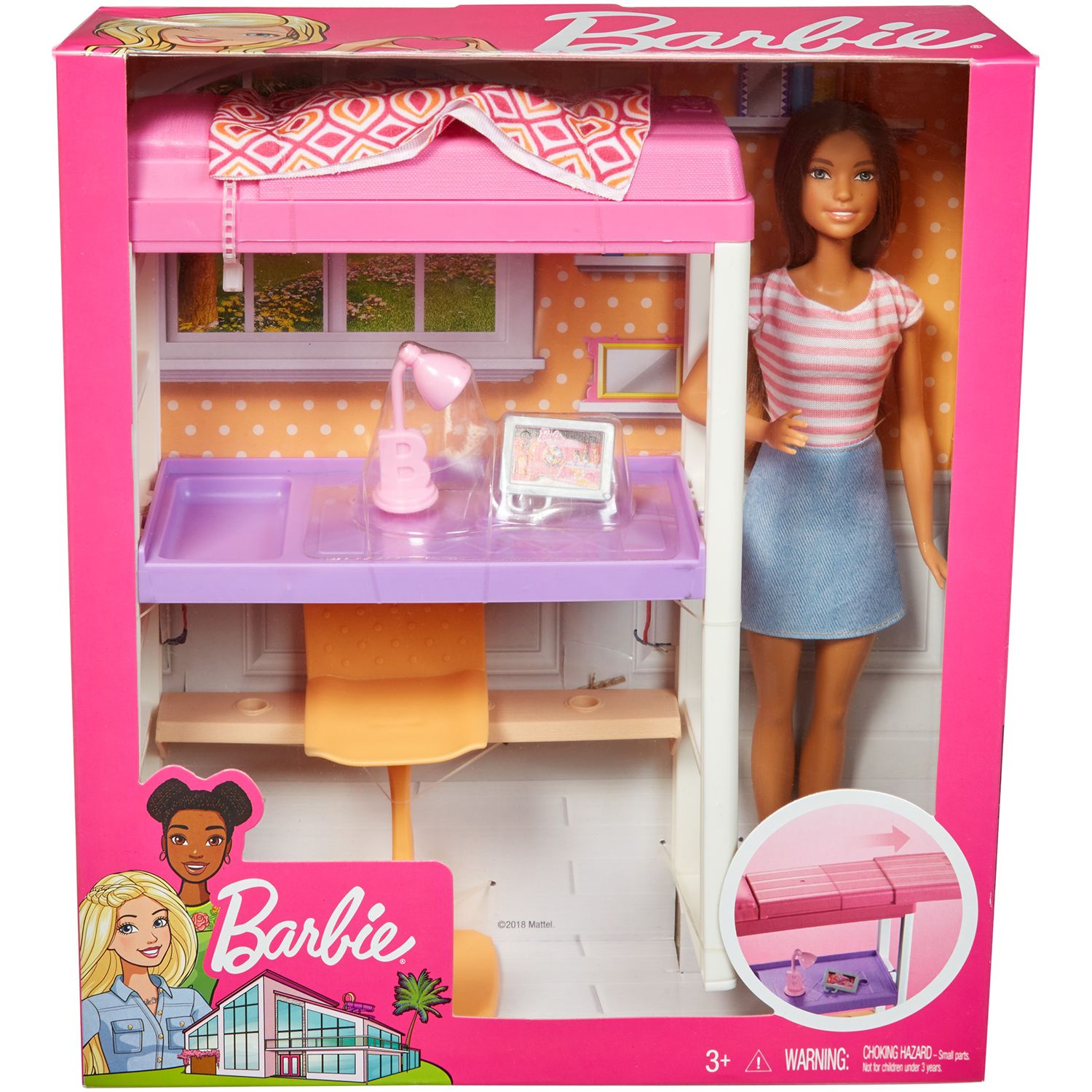 barbie loft bed playset