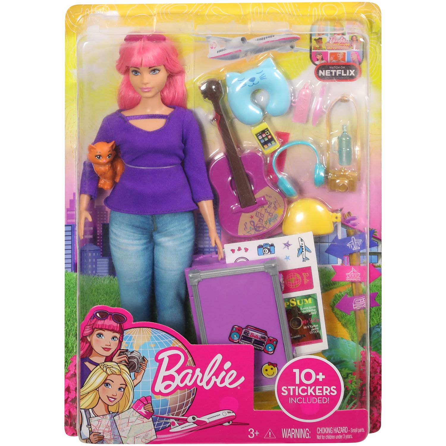 barbie travel doll & accessories set