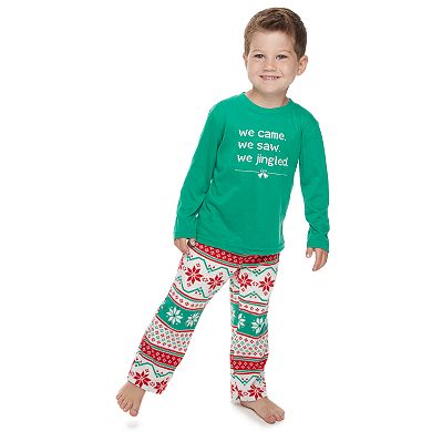 Toddler Jammies For Your Families "We Jingled" Top & Bottoms Pajama Set