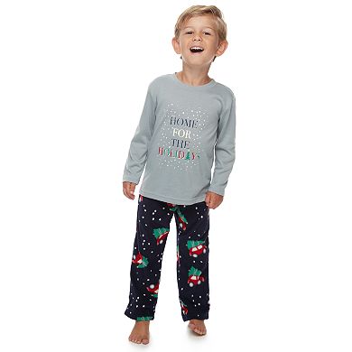 Toddler Jammies For Your Families Home For The Holidays Tee & Pants Pajama Set