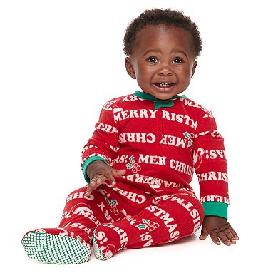 Baby Jammies For Your Families Santa Ho Ho Ho Family Microfleece Blanket Sleeper One-Piece Pajamas