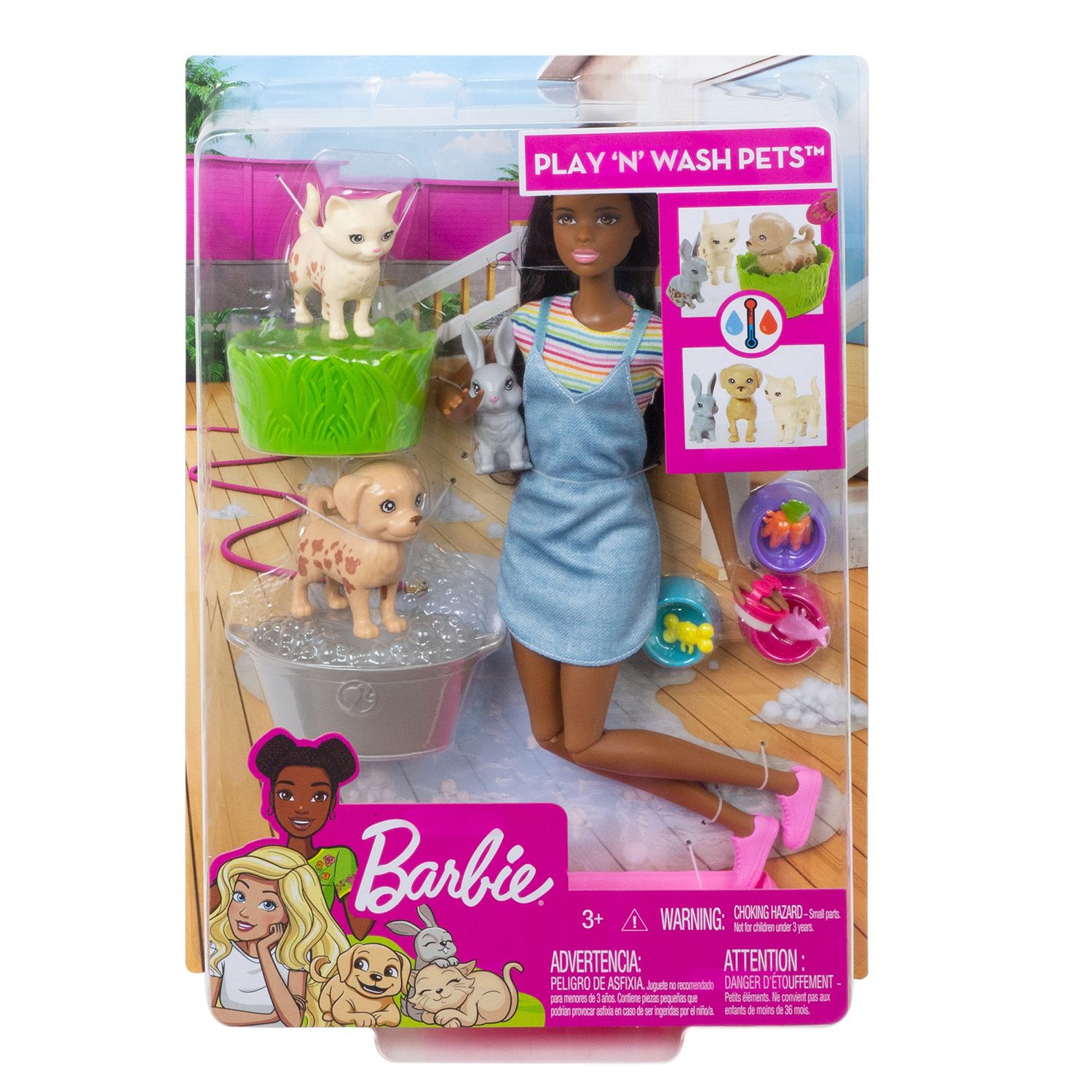 barbie travel doll & puppy playset