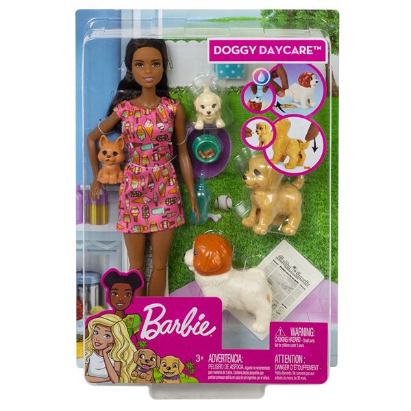 Barbie Doggy Daycare Doll and Pets Playset 