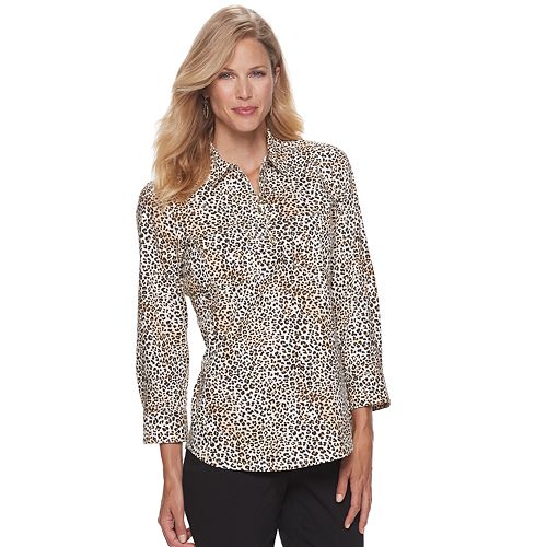 Women's Croft & Barrow® RollTab Sleeve Popover Top