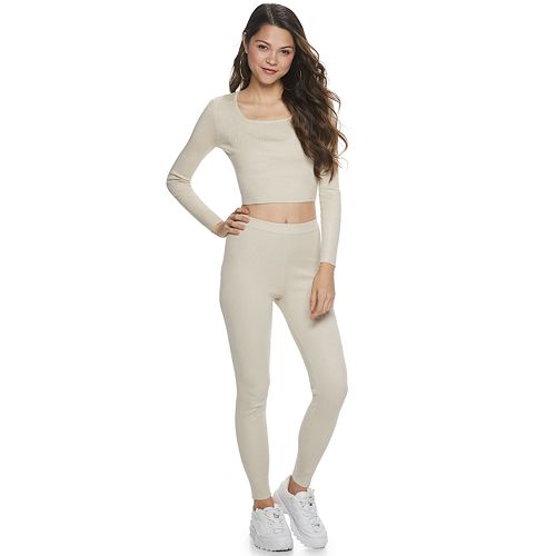 ribbed crop top and leggings