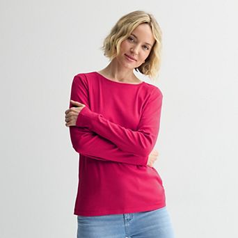 Women's Croft & Barrow® Essential Long-Sleeve Classic Crewneck Tee