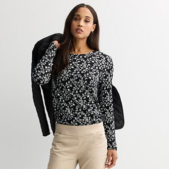 Women's Croft & Barrow® Essential Long-Sleeve Classic Crewneck Tee