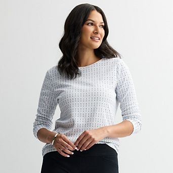 Women's Croft & Barrow® Essential Long-Sleeve Classic Crewneck Tee