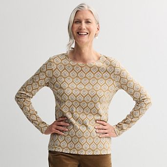 Women's Croft & Barrow® Essential Long-Sleeve Classic Crewneck Tee